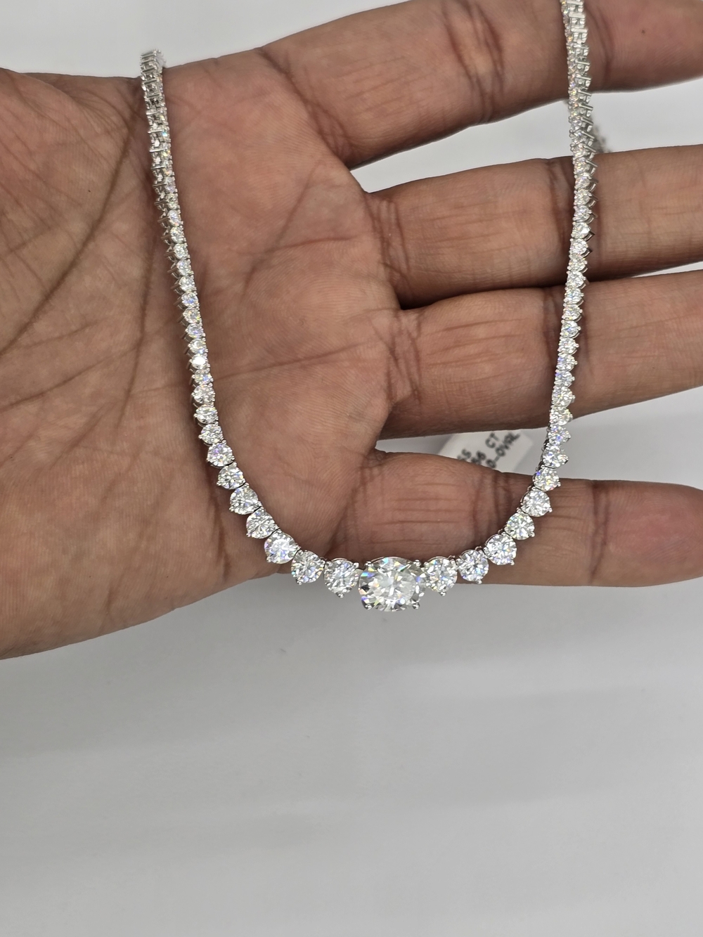 925 Sterling Silver Moissanite Diamond Necklace 3mm 18 Inches